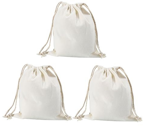 SEWOART 3St Tasche mit Kordelzug Beutel aus Baumwolle Geschenktüten mit Kordelzug Spannbeutel Musselinbeutel spielzeugsack spielzeugtasche Beutel zur Aufbewahrung von Münzen Geschenkbeutel
