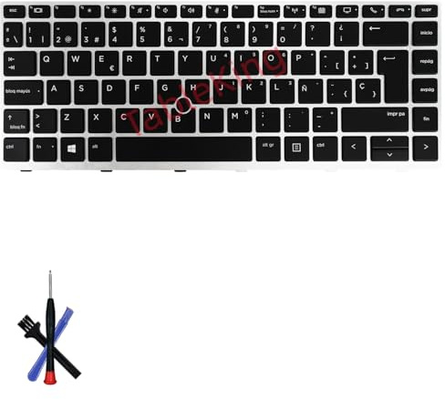 Table-King Clavier de rechange rétroéclairé avec distribution espagnole pour HP EliteBook 840 G5 840 G6 846 G5 745 G5 745 G6 ZBook 14u G5 ZBook 14u ZBook 14u G6