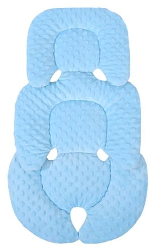 Universal Sitzauflage für Buggys, Kinderwagen, Fahrradanhänger, Baumwolle, Atmungsaktiv, Weich Baumwolle Einfache Befestigung,Sommer & Winter 67x38cm (Himmelblau)