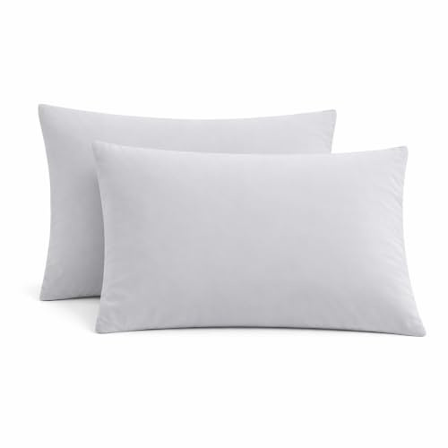 MIKI WELL Pillow Cases 2 Pack - Grey Standard 50x75 cm Pillowcases Set of 2, Soft Microfiber Pillow Cover with Envelope Closure