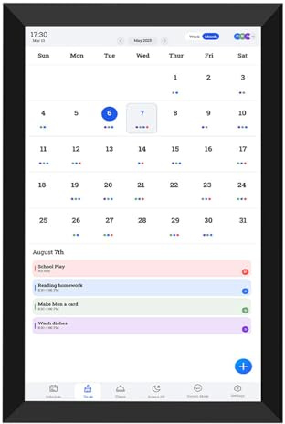 Naroote High Definition 10.1in Smart Digital Planner och Kalender med Digitalt Sysslordiagram, Smart Calendar med Pekskärm för Familjeorganisation