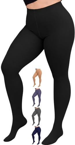 Made in USA - Womens Opaque Compression Tights 20-30mmHg for Circulation - Graduated Compression Hose for Varicose Veins, Lymphedema, Pain Relief - Black, X-Large - A204BL4