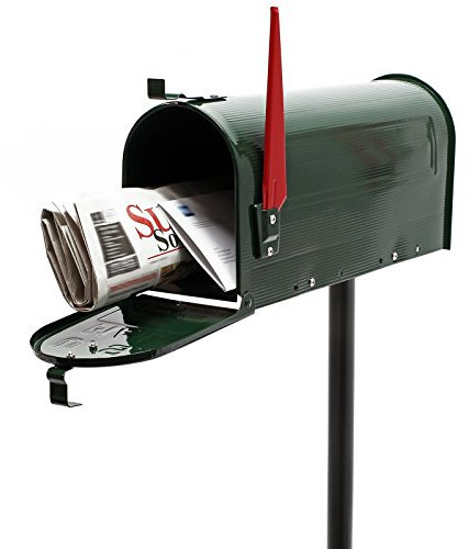 Buzón correo US Mail diseño americano verde pie apoyo soporte pedestal cartas vintage retro metal