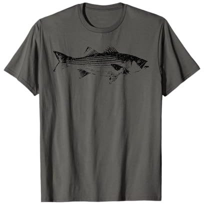 Striper Fishing Shirt // Striped Bass Lucky Fishing T-Shirt T-Shirt