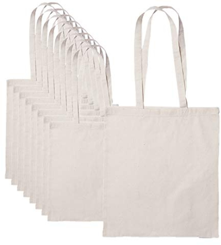 Publiclick® Lote 25 unidades Bolsa de algodón ECO 140 gr COTT,Med 37 X 41 m,Bolsa algodón personalizable, asas larga, Rest 9kg