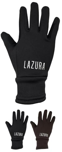Lazura - Winter Reithandschuhe Calgary | weiche Winterhandschuhe zum Reiten | inkl. Zügelverstärkung | dünne warme Handschuhe in Schwarz | Unisex Reitbekleidung in Größe XXS