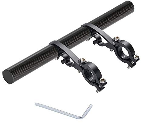 Yizhet Bike Handlebar Extension, 9.9 Carbon Tube Bicycle Handlebar Extender Multifunction Double Bike Handlebar Bracket Extender for Holding Bicycle Speedometer, GPS, Phone Mount Holder(25cm)