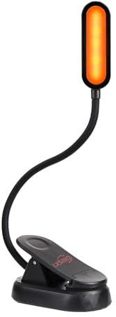 Amber Book Light, Blaulichtblockierung, dimmbares Clip-On-Leselicht 1600K Warme LED zum Lesen im Bett, eingebauter wiederaufladbarer 1000-mAh-Akku, kompatibel mit Kindles