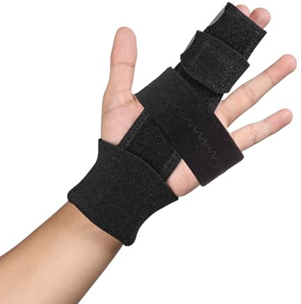 Scurnhau Fingerschiene für 2 Finger Fixieren, verstellbare Fingerschiene aus Aluminium, Unterstützung für gebrochene Finger, Arthritis, Triggerfinger, Schmerzlinderung, Verstauchungen (S/M)