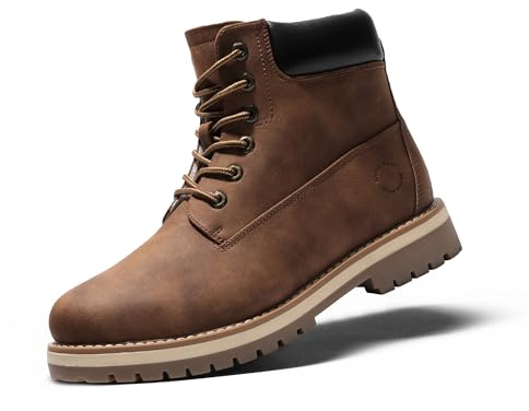 Bruno Marc Stivali Uomo da Neve Stivali Invernali Classici Scarponcino Foderata Caldo Antiscivolo Comode,Size 42,Marrone,SBSB226M-E