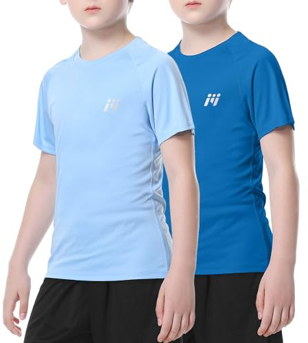 MEETWEE Ragazzo Ragazza Rash Vest Manica Corta Costumi da Bagno Rash Guard Top Protezione UV UPF 50+ Costumi da Bagno Kid