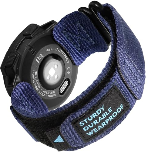 OTOPO Uhrenarmbänder für Garmin Instinct/Instinct 2 Solar/Instinct3 45mm Armband, Robust Nylon Sport Ersatzarmband für Herren und Damen für Garmin Instinct Tactical/Esports/Solar/Tide -Blau