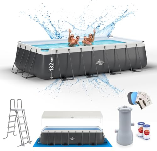 Dardaruga Piscina Fuori Terra 550 x 305 x 132 cm | Mod. BORA BORA (2026) | Marchio Italiano | Scala + Copertura + Telo Base + Pompa Filtro Energy Saver | Materiali PREMIUM Garanzia e Assistenza ITALIA