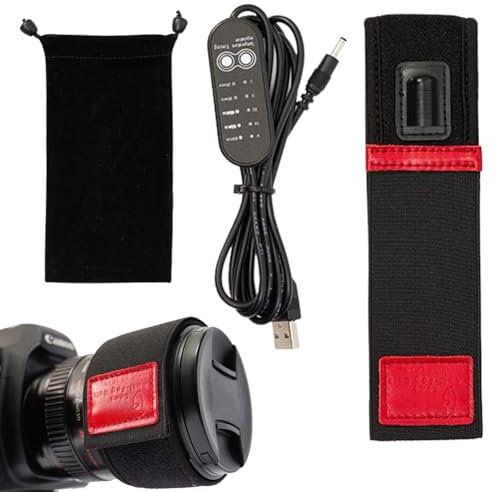Calefacción USB para lentes - Calefacción USB - Calefacción de lentes - 450 mm - Para cámaras réflex digitales y telescopios - Evita el rocío, la niebla y la condensación