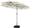 Sekey 220×400 cm Doppelsonnenschirm mit Kurbel & Sonnenschirm-Ständer | XXL Garten-Sonnenschirm für Terrasse, Balkon, Strand – Windfest, UV 50+, inkl. 50kg Sandsack-Basis
