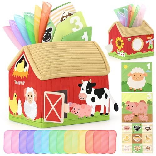 Vanplay Jouet Bebe 6 Mois Jeux Montessori Jouet Sensoriel Bebe Boîte à Mouchoirs Jouets D'activité et de Développement pour Bébés 6 12 Mois