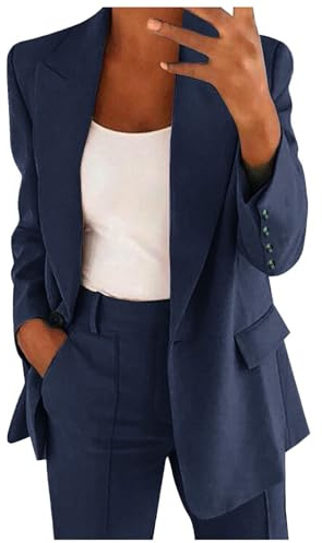 Tailleur Donna Eleganti Curvy Completo Pantaloni e Giacca Cerimonia Tuta Completa Elegante Ufficio Business Completi di Pantalone e Blazer Maniche Lunghe Tute Suit Slim Fit 2 pezzi per Matrimoni Feste