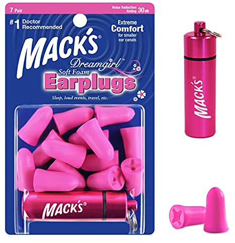 Macks Dreamgirl Soft Foam Earplugs 7 Pair With Free Case