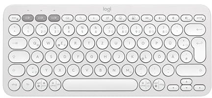 Logitech Pebble Keys 2 K380s, Multi-Device Bluetooth Wireless Keyboard with Customisable Shortcuts,Slim and Portable, Easy-Switch for Windows/macOS/iPadOS/Android/Chrome OS, QWERTY UK Layout, White