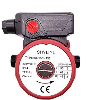 SHYLIYU Pompe de Circulation Pompe à eau chaude Circulateur domestique à vitesse variable46/67/93W Sanitairesystème de Chauffage Central Pompe de surpression Automatique 3000L/H Max tête 6m