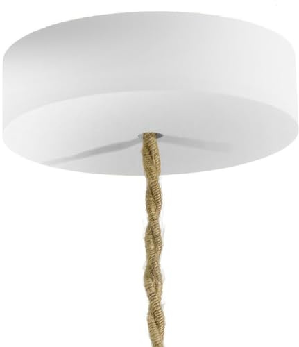 creative cables Kit rosone per lampadario da soffitto (legno bianco, Ø 120 mm, 1 foro centrale) – Fissaggio per lampadari e sospensioni singole – Design artigianale e made in Italy