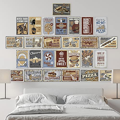 WALPLUS Vintage Bistro Retro Metal Signs Wall Stickers 245 x 150 cm, Peel and Stick Removable Wall Decals for Bedroom Nursery Playroom Living Room Decor