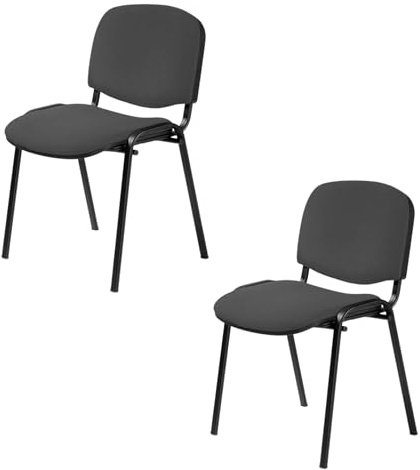 Topsit Lot de 2 Chaises Visiteur ISO Chaises de conférence empilables et Confortables avec Assise et Dossier rembourré