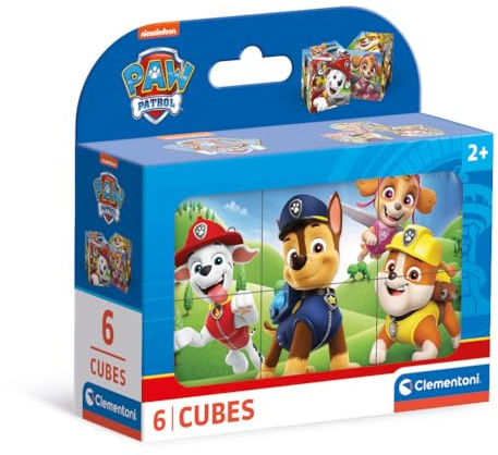 Clementoni Puzzle - Paw Patrol Un Paquete De 6 Cubos para Armar 6 Imágenes Distintas, Puzzle Infantil 2-4 Años De 6 Piezas, 40658