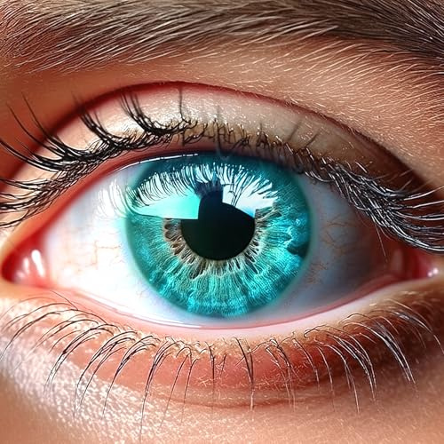 GLAMLENS lentillas de color - turquesa Amalfi Marine + contenedor. 1 par (2 piezas) - 90 Días - Sin Graduación - 0.00 dioptrías - blandos - Lentes de contacto de hidrogel de silicona s