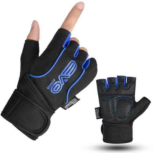 EVO Fitness Gym Gloves for Men & Women - Breathable Weight Lifting Gloves, Workout Gloves, CrossFit, Cycling, Training, Enhanced Grip & Palm Protection, Perfect for Weightlifting