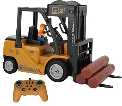 BSTCAR Chariot élévateur télécommandé Jouet RC Grue Construction Véhicules de Jeu Rechargeable 2.4GHZ RC Chariot élévateur Cadeaux pour Enfants et Filles