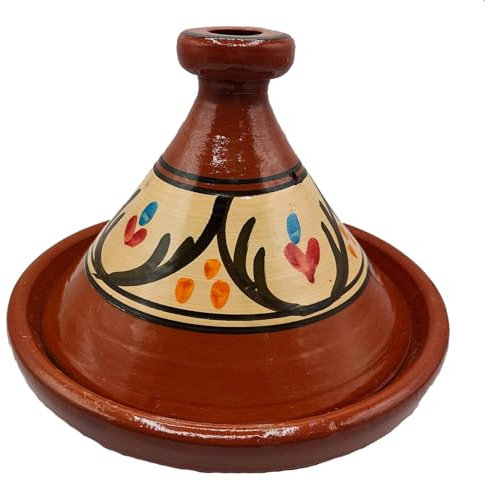 Tajine XL 35 cm in Terracotta Dipinta a Mano – Pentola Tradizionale Marocchina/Tunisina + Ebook Gratuito 0511241208