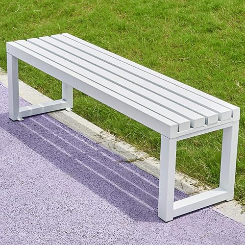 Banco Jardin Banco Metal Resistente a la Intemperie Exterior,Bancos para Exterior,Muebles Terraza Resistente Alle Intemperie,para vestuarios, habitación, decoración Incluso Blanco 100×40×45cm