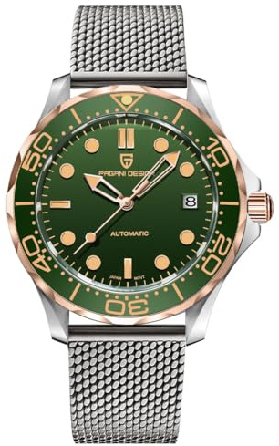 Pagani Design 007-Model Men's Automatic Watches Japan Movement Rotating Ceramic Bezel Stainless Steel Waterproof Self Winding Wrist Watch