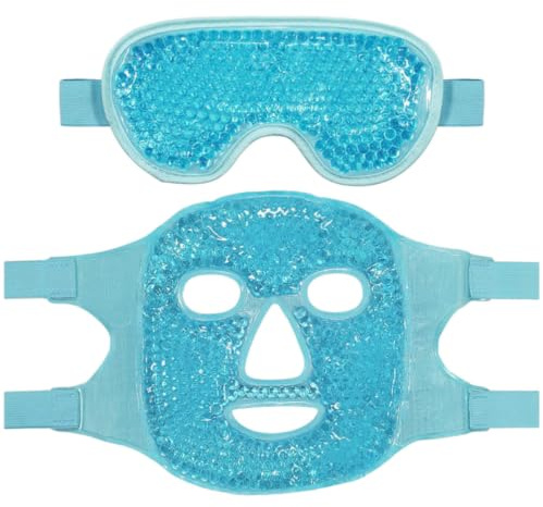 Masque Oculaire Rafraîchissant Réutilisable à Billes de Glace, Gel Pvc | Masque Gel Froid pour Visage Yeux, 1 Set, Soulage les Bleus, Usage Maison et Bureau