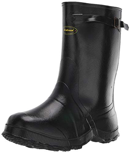 LaCrosse Men's Utah Brogue II Overshoe Boot - Durable Waterproof Shell - Slip-Resistant Overshoe Boots for Men - Quick Pull-On Rubber Shoe Covers - Black - 10