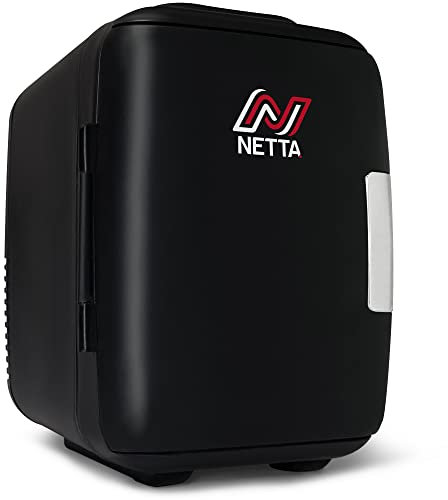 NETTA 5L Mini Fridge - Portable Small Fridge for Drinks, Snacks, Skincare - For Bedroom, Student Dormitory, Office With Cooling And Warming Function - AC/DC Portable – Black