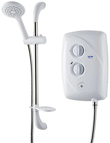Triton Showers T80 Easi-Fit 8.5kW | Shower Electric | 8.5 kW | White I Electrical Showers | with Showerhead & Anti Twist Hose | Best Electric Showering Unit