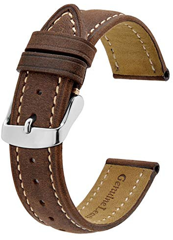 BISONSTRAP Klockarmband, vintage läderarmband, bandbredd: 14 mm 15 mm 16 mm 17 mm 18 mm 19 mm 20 mm 21 mm 22 mm 23 mm 24 mm