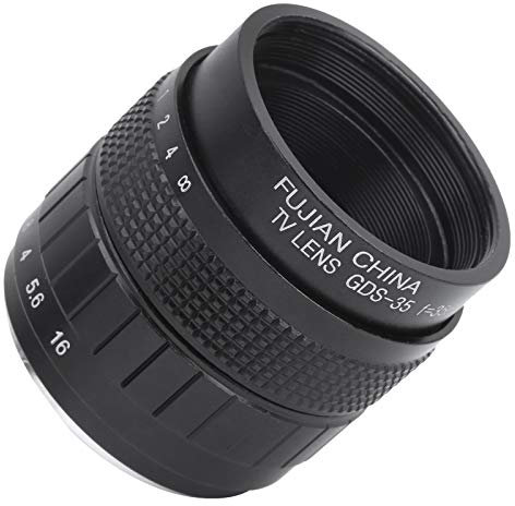 Objectif de Film CCTV 35mm F1.7 / Objectif CCTV pour Objectif de caméra sans Miroir à Monture C avec revêtement Multicouche MC, 12 Lames d'ouverture(Noir)