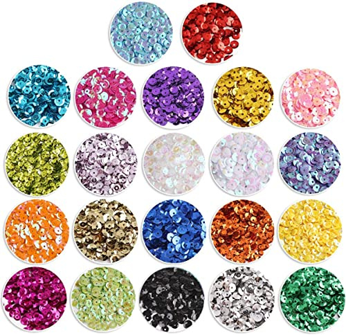 JOFONY 9460 paillettes per fai da te, colori misti, paillettes sciolte per artigianato paillettes e spangles per fai da te, 6 mm, 110 g