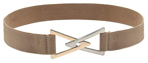 Damen Fashion Weicher Taillengürtel für Kleid Jean Breite Gürtel elastischer Taille Gürtel breite Schnalle Stretch Frauen Lady Kleidung Gelber Schal Leder Taillengürtel mit Legierungs Dornschnalle