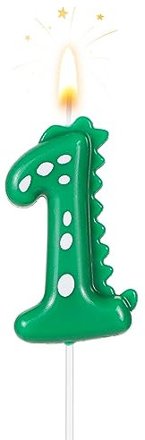 TOYMIS Zahlen Geburtstagskerzen, 7cm Dinosaurier Kerzen Geburtstagskuchenkerzen Dinosaurier Kerzen Geburtstag für Kuchen-Dinosaurier-Kerzen-Themenparty-Dekoration(Nummer 1)