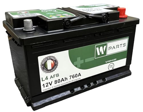 W-Parts Batteria Auto 80 Ah AFB - 760A Spunto | Start&Stop | 315x175x190 | 80Ah | VR800