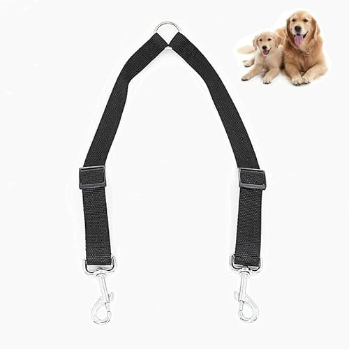 Double Dog Lead, No Tangle Adjustable Double Pet Trainer Lead,Dog Distributor Lead, Perfect Leads for Walking 2 Dogs,Black
