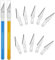 MWUMRCM Cuter Manualidades Precision, Juego de 2 bisturí que incluye 10 hojas de repuesto, cuchillo para bricolaje, cortador para manualidades, arte para tallar, Acero al carbono