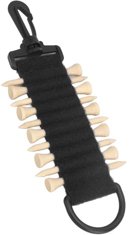 Golf Tee Holder 10 st – Bärbar teehållare med krok för golfteer, praktisk förvaringsväska för golfutrustning, svart teeorganisator för bana och bil