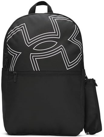Under Armour Unisex Essential Printed Rucksack, Rucksack mit großem Hauptfach, robuster Laptop Rucksack für bis zu 16 Zoll Laptops,Black/Black/White,OSFM