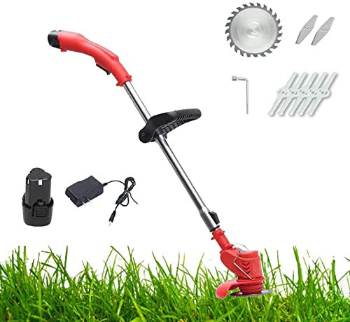 Cortacésped inalámbrico, cortacésped giratorio eléctrico, ancho de corte de 30 cm, corte de borde cerrado, rodillo trasero, ajuste manual de altura, maniobrabilidad cómoda, asas plegables