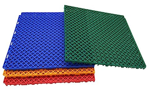 Catene esterne di piastrelle Piastrelle for pavimenti, tappetini sportivi antiscivolo e resistenti all'usura for interni ed esterni con fori di drenaggio, 1 piede(Green)